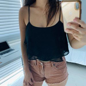 Black crop top Bershka